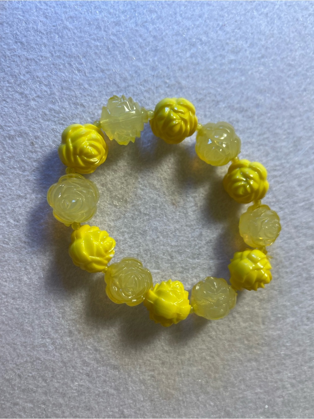 Vintage Yellow Rose Bud Stretch Bracelet